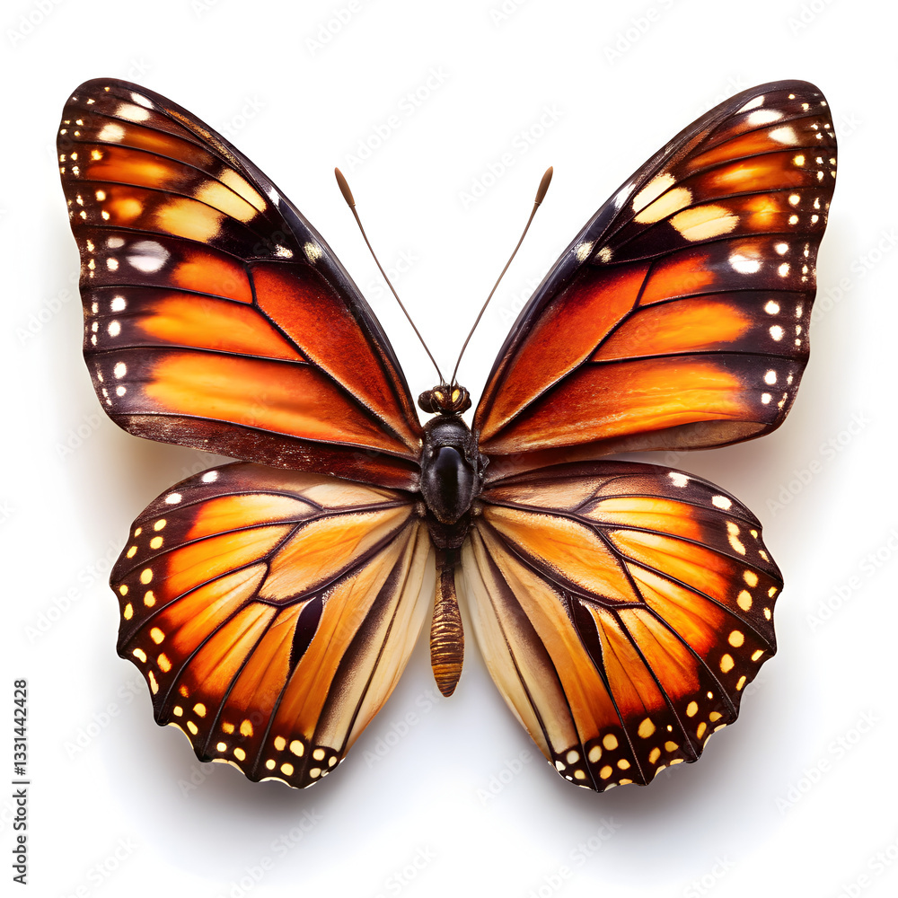 Fototapeta premium Monarch butterfly isolated on white background