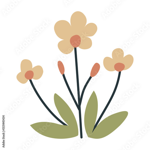 Flower. Cute illustration, vector, color, simple.