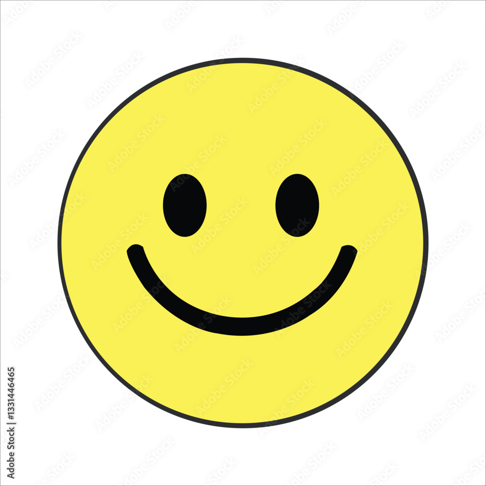 Smiley Face Emoji Vector – Iconic Yellow Circle Illustration with Black Eyes and Mouth for Happiness and Positivity in Digital Communication. Smiley Face Emoji Vector – Iconic Yellow Circle Illustration with Black Eyes and Mouth for Happiness and Positivity in Digital Communication.