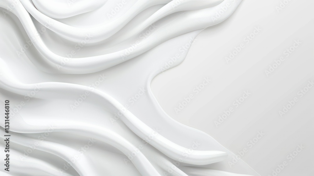 Obraz premium Ethereal Fabric: An abstract view of flowing folds of a smooth textile, showcasing a sense of softness, purity, and elegance.