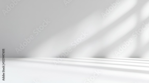 Wallpaper Mural Minimalist Shadow Play: An abstract architectural interior with a wall and floor, casting long, elegant shadows from overhead light. Torontodigital.ca