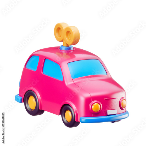Colorful toy car with a wind-up mechanism for kids