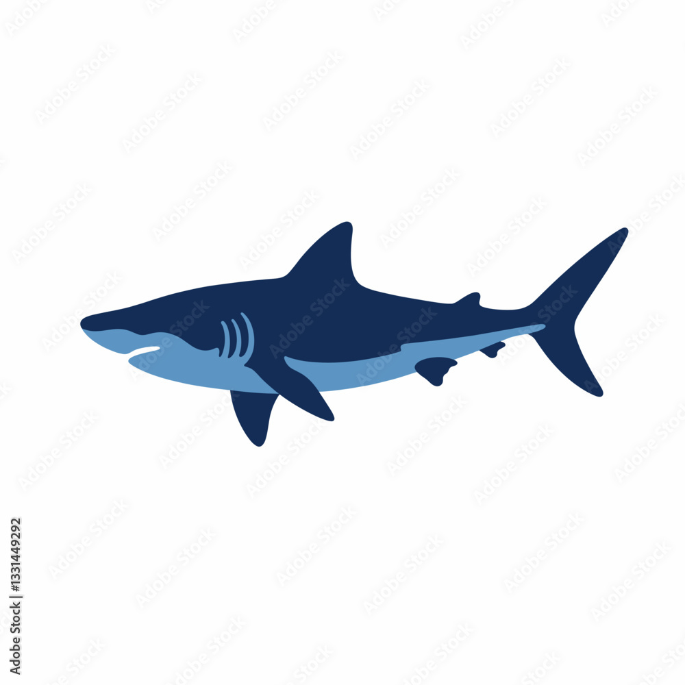 Stylized shark illustration, modern design concept Stylized shark illustration, modern design concept