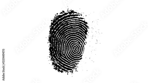 Vector black fingerprint isolated on transparent or white background, Fingerprint cut out on white background. Fingerprint, biometrics, identity, unique, pattern, lines, swirls, security, verification