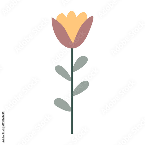 Flower. Cute illustration, vector, color, simple.