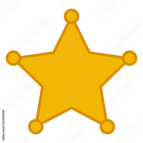 Golden Sheriff Star Shines Brightly star with circles on tips