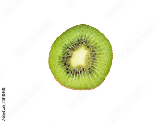 Slice of kiwi fruit isolated on transparent background. PNG format