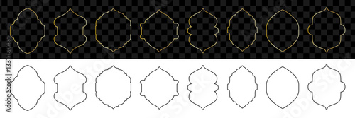 Black and golden linear Arabic door or window collection.