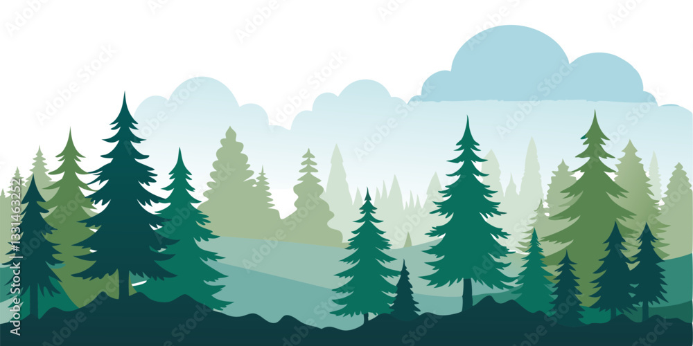 Fototapeta premium vector illustration of a forest