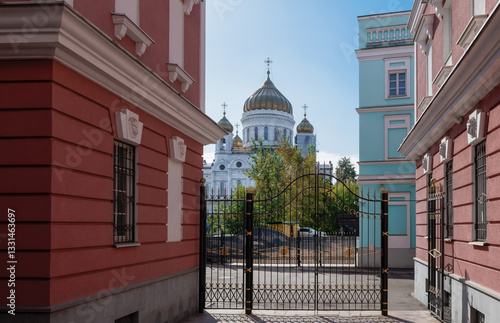 View of the Cathedral of Christ the Savior on Volkhonka street, Moscow