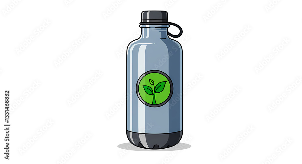 reusable water bottle with a sustainability icon reusable water bottle with a sustainability icon