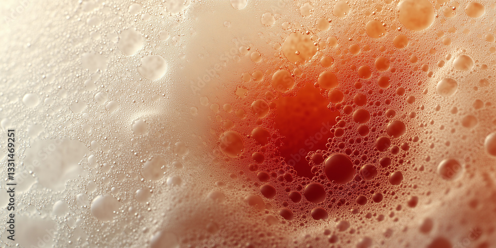 Fototapeta premium A highly detailed macro shot of organic foam with a porous texture, resembling biological tissue or microbiological growth under a microscope. 