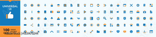 User Interface colorful modern icons. Universal ui kit editable stroke. vector illustration. Flat UI icon design. App icon. Modern vector illustration.