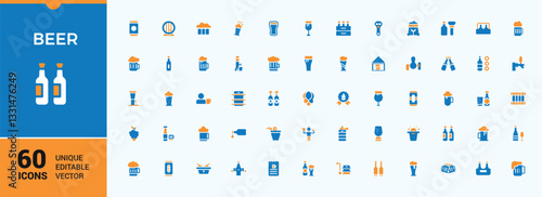 Beer colorful filled icon. Contains filled symbols like drink, pub, bar, alcohol, brewery, beverage, mug and more. Flat icon. Brewery icons set. Modern vector UI icons.