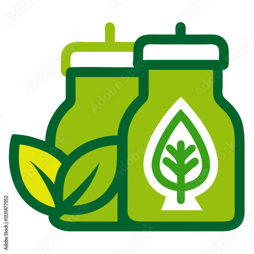 Green Juice Bottles with Fresh Leaves - Healthy Drink Concept for Wellness and Nutrition Blogs