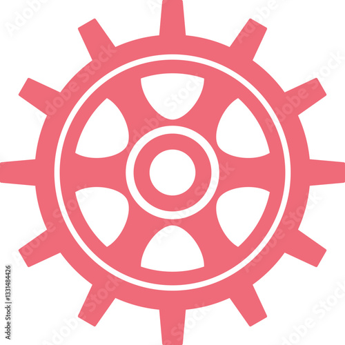 lite red gear hand drawn vector image with PNG Transparent background