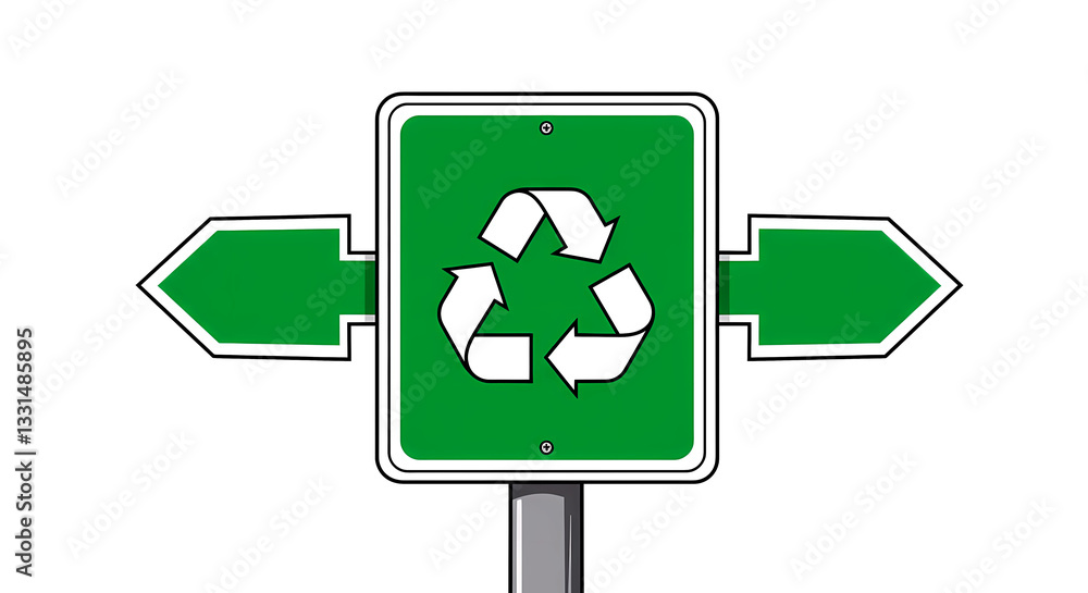 recycling station sign with directional arrows recycling station sign with directional arrows