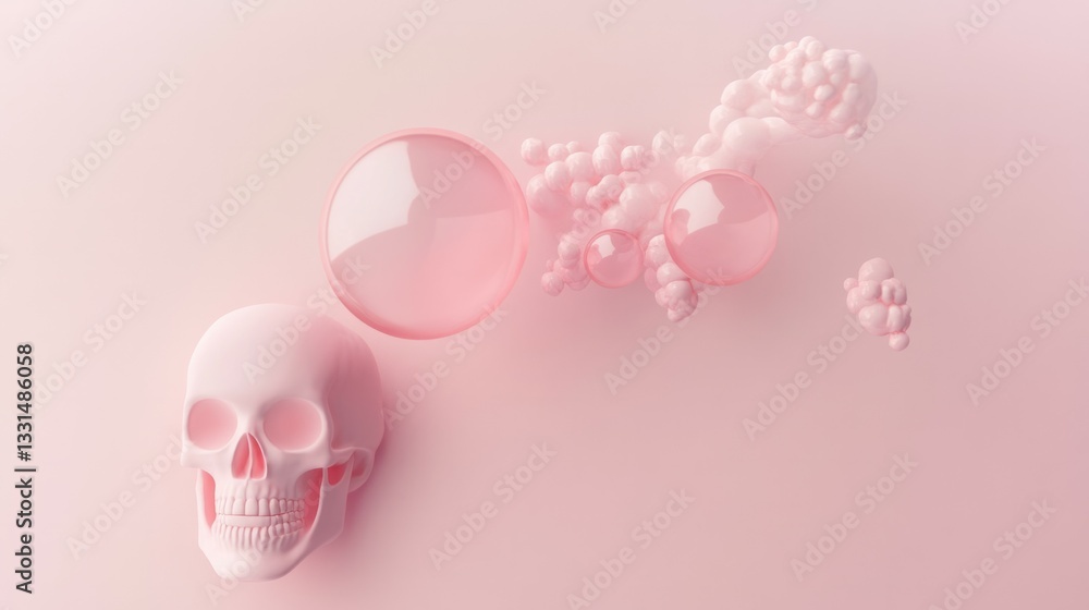 Obraz premium pink skull