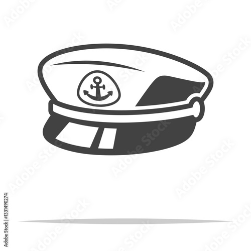 Captain hat cap icon transparent vector isolated