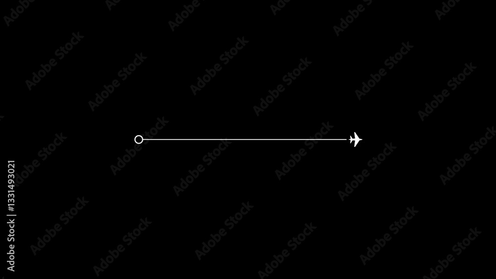 White Airplane Going straight from left to right animated on black background in 4k stock video. White Airplane Going straight from left to right animated on black background in 4k stock video.