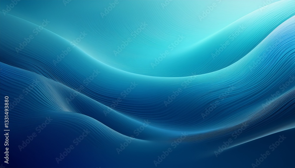 Fototapeta premium Smooth teal and navy blue blurred gradient, creating a calming, ocean-inspired background with tranquil vibes.