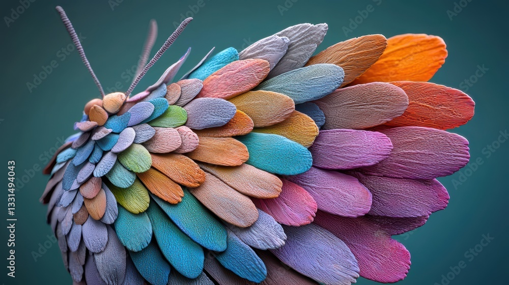 Obraz premium Colorful wooden butterfly art, AI generated.