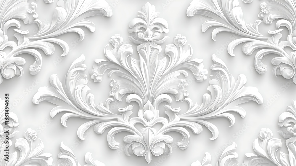 Elegant White Ornamental Floral Pattern Elegant White Ornamental Floral Pattern