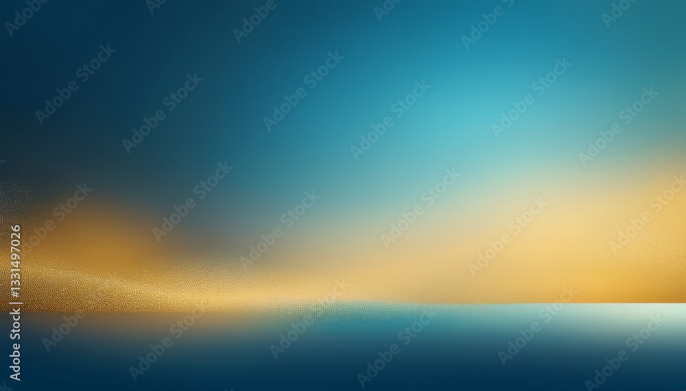 Fototapeta premium Subtle blue gradient blur background with a hint of golden light, creating an elegant and calming atmosphere