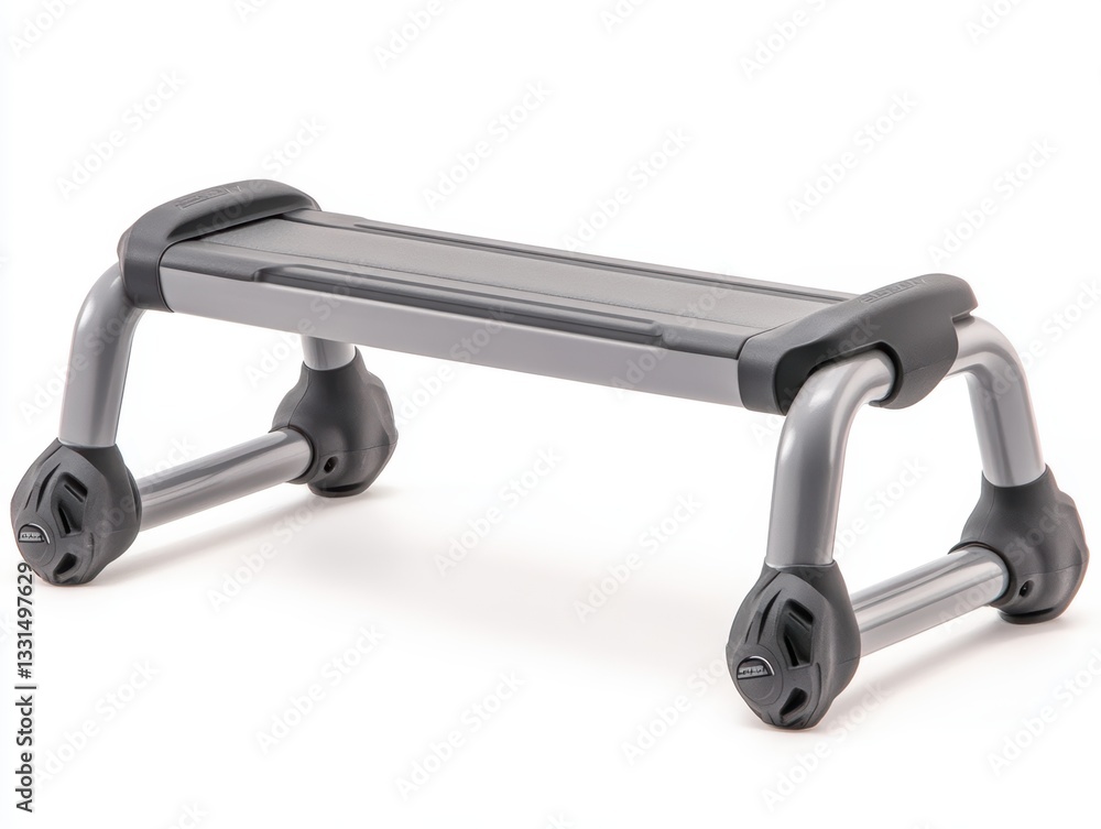 Gray metal step stool isolated on white. Gray metal step stool isolated on white.
