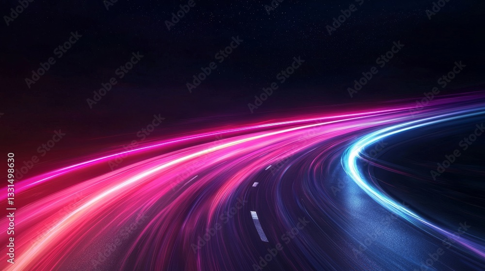 In this futuristic digital realm, glowing lights and a vibrant pathway converge against the backdrop of a twilight sky, fusing natural and technological elements In this futuristic digital realm, glowing lights and a vibrant pathway converge against the backdrop of a twilight sky, fusing natural and technological elements