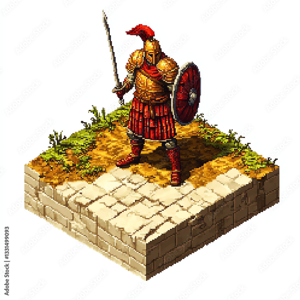 Obraz premium Isometric Pixel Art Monster – 2D Game Asset for RPGs & Dungeon Crawlers