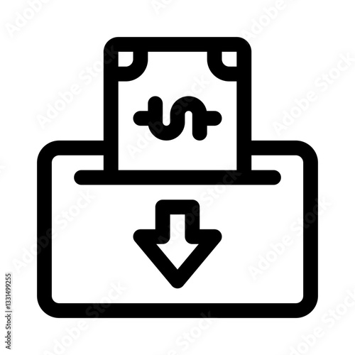 Cash deposit line icon