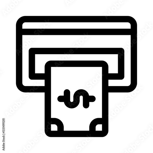 Cash withdrawal line icon