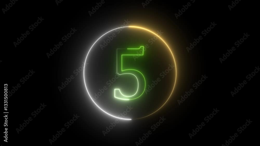 neon number display animation two color neon style animation Abstract Glowing neon number 5. Educational mathematics 5 animation on black background. neon number display animation two color neon style animation Abstract Glowing neon number 5. Educational mathematics 5 animation on black background.