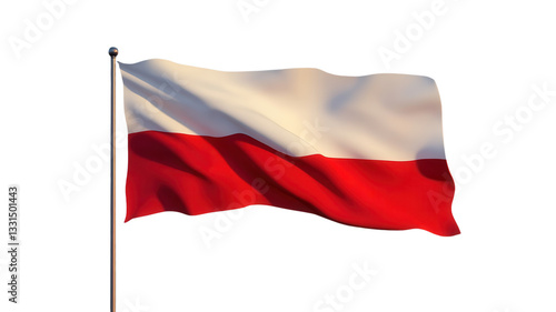 Free Download Poland flag waving gently in the wind against a clear background during the daytime - GFXLoad