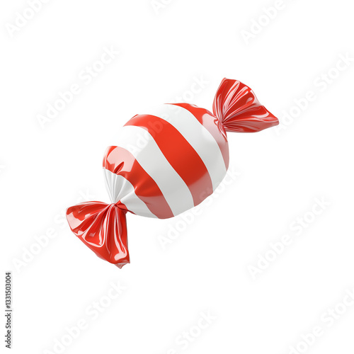3d rendering icon red candy illustration PNG. cartoon minimal style on transparent isolated background.
