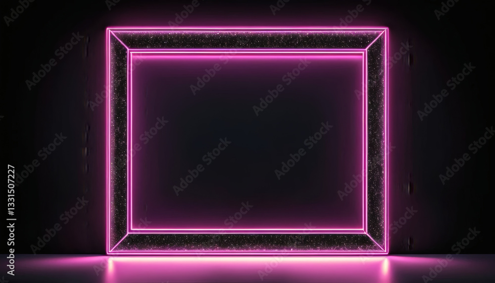 Luminous Neon Border with Twinkling Lights, Creating a Sleek and Sophisticated Decorative Frame Luminous Neon Border with Twinkling Lights, Creating a Sleek and Sophisticated Decorative Frame