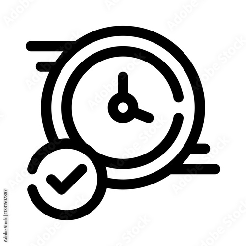 Time clock line icon