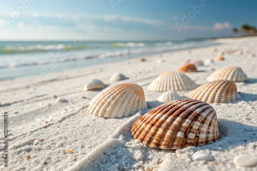 Seashells on Sandy Beach