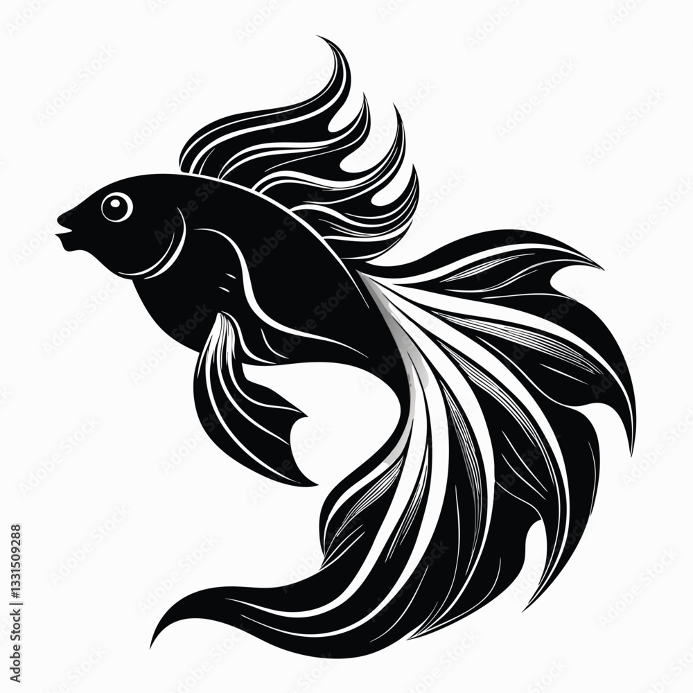 Fototapeta premium Fish vector on white background