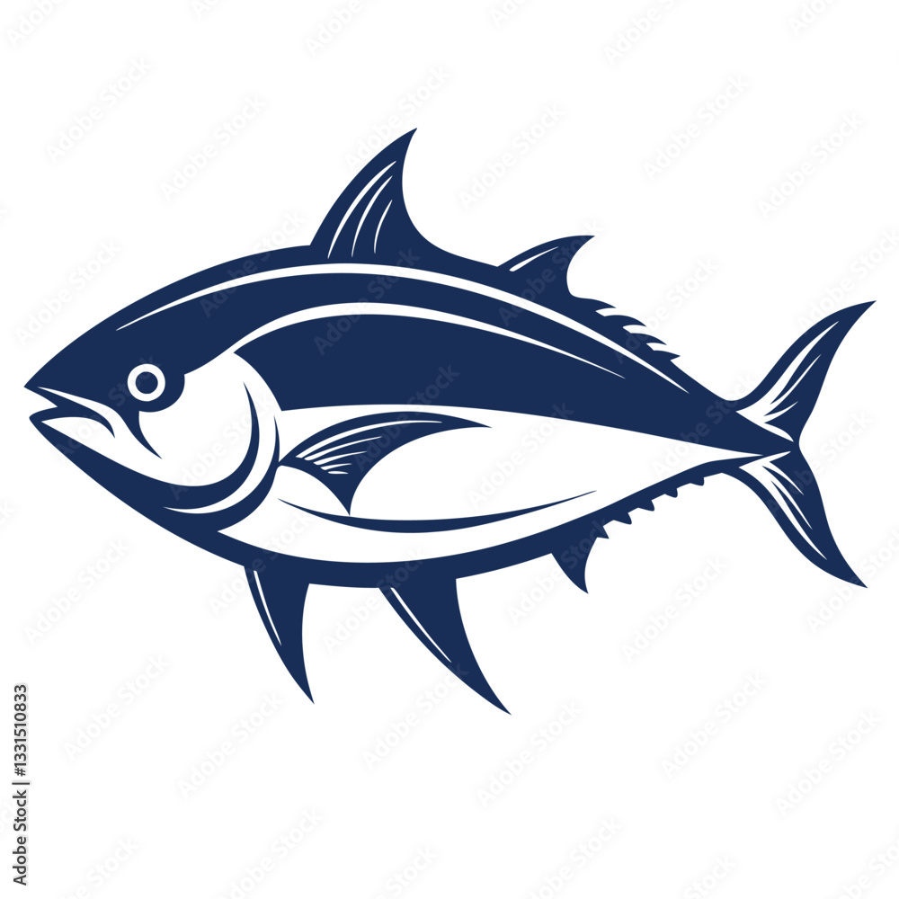 Obraz premium Fish vector on white background