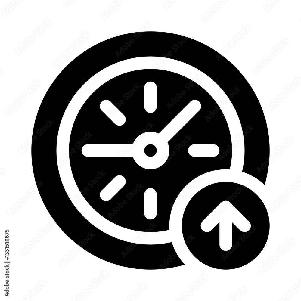 Obraz premium Clock out glyph icon