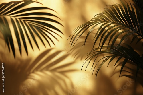 Shadows of Grass Against a Glowing Golden Backdrop During Sunset
