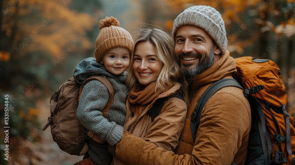 A joyful family enjoys a sunny day outdoors in a forested area. A joyful family enjoys a sunny day outdoors in a forested area.