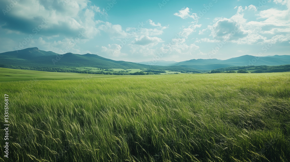 green field and blue sky green field and blue sky
