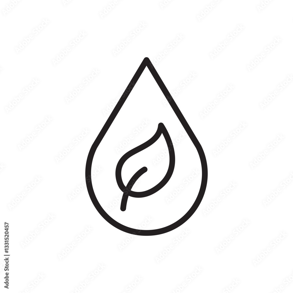 Water Droplets Leaf Icon Water Droplets Leaf Icon