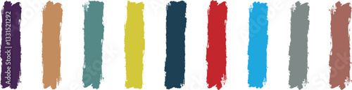 Set of colorful brush strokes, lines, Brush stain. Grungy brushes collection. Vector black paint brush. Rectangle brush collection. permanent marker pen stroke set. Colorful paint strokes.