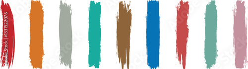 Set of colorful brush strokes, lines, Brush stain. Grungy brushes collection. Vector black paint brush. Rectangle brush collection. permanent marker pen stroke set. Colorful paint strokes.