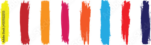 Colorful paint strokes. Set of colorful brush strokes, lines, Brush stain. Grungy brushes collection. Vector black paint brush. Rectangle brush collection. permanent marker pen stroke set.