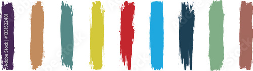 Set of colorful brush strokes, lines, Brush stain. Colorful paint strokes. Grungy brushes collection. Vector black paint brush. Rectangle brush collection. permanent marker pen stroke set.